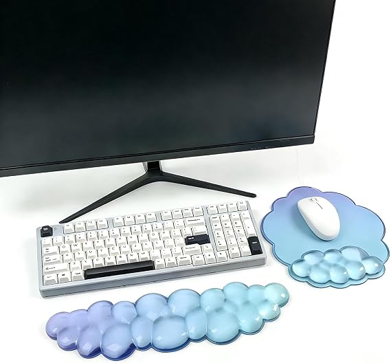 Cloud Keyboard Wrist Rest with Gel Mouse Pad - Ergonomic Cloud Mousepad