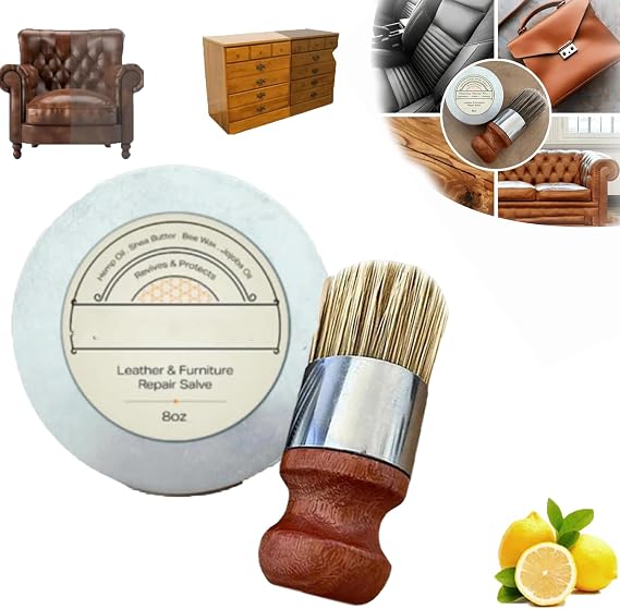 Leather Salve& Brush Set, Household Furniture Salve for Leather,Leather Repair Cream for Sofa,Car Seats
