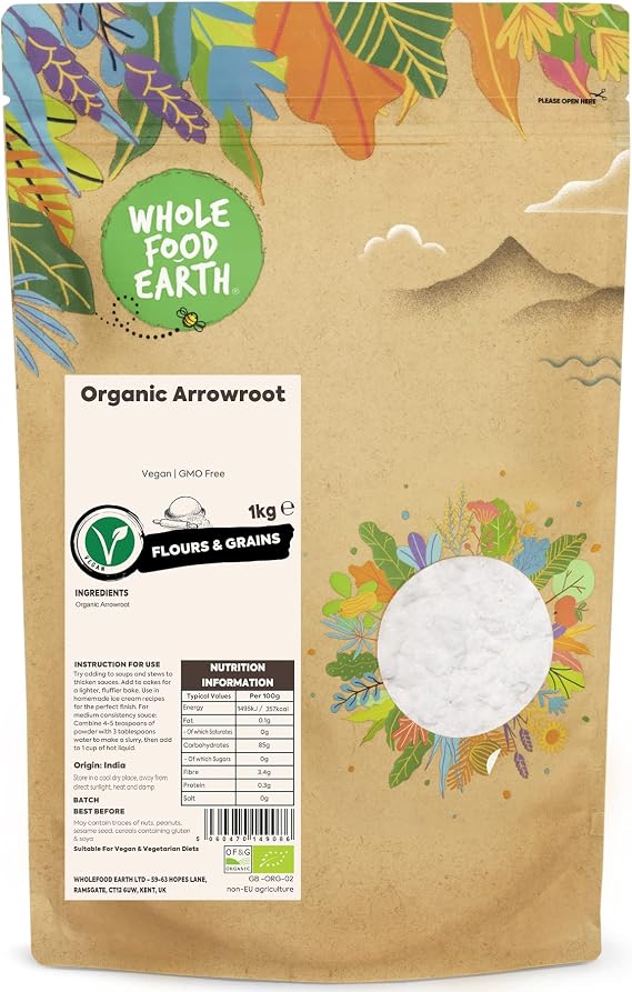 Wholefood Earth - Organic Arrowroot 1kg - GMO Free - Vegan