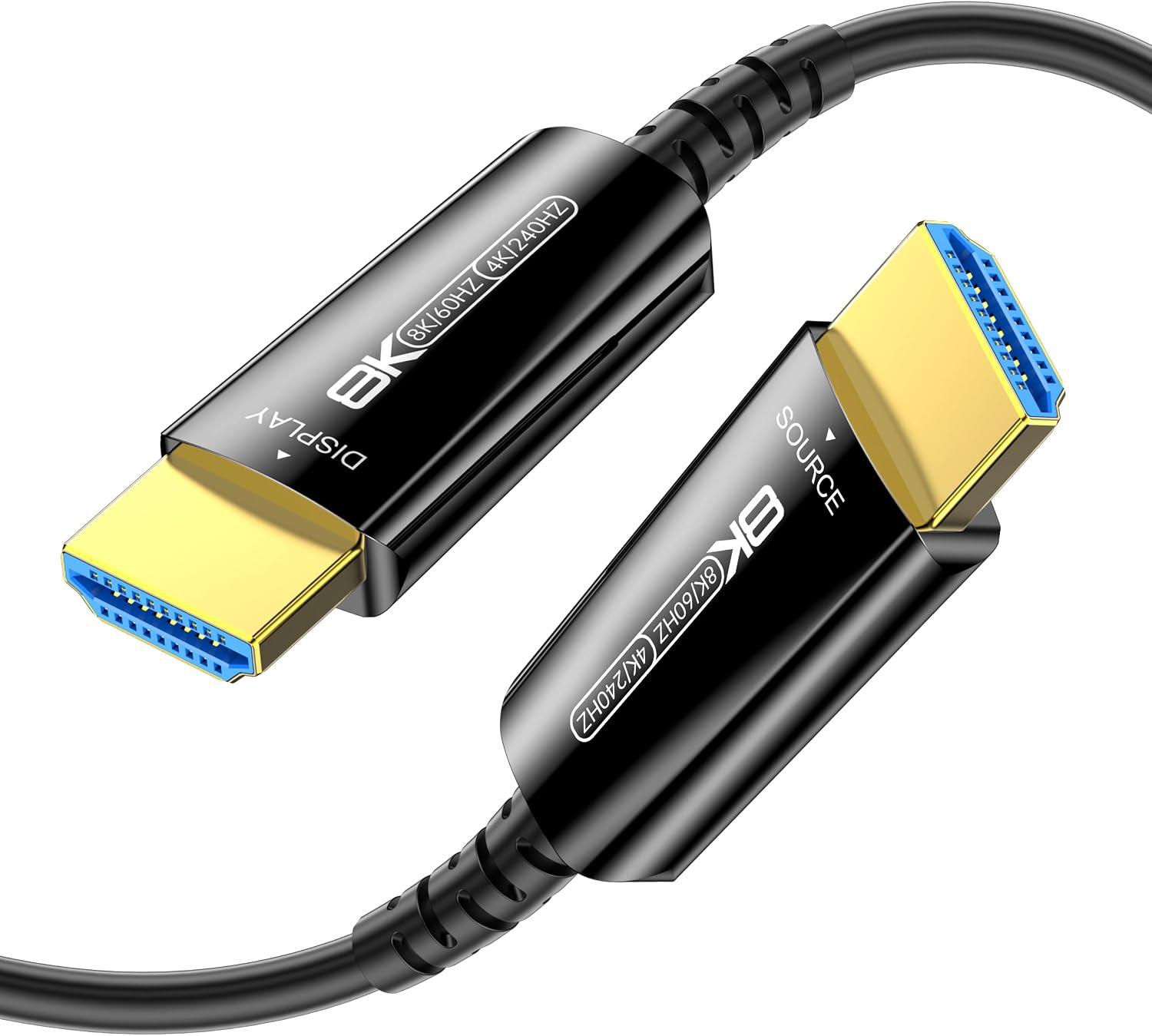 8K HDMI 2.1 Cable 10FT Thin Fiber Optic HDMI Cable, 48Gbps Ultra Fast Active HDMI Cord, Supports 8K@60Hz 4K@120Hz, Dynamic HDR, eARC, HDCP 2.2&2.3, 3D, PS4/5/Xbox/TV/Monitor/Gaming