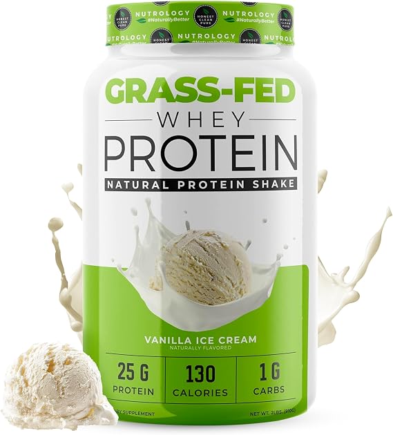 Nutrology Grass-Fed Whey Protein Powder Vanilla Flavor - 28 Servings