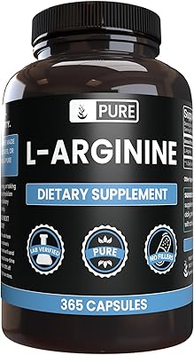 Pure Original Ingredients L-Arginine 365 Capsules No Magnesium Or Rice Fillers, Always Pure, Lab Verified