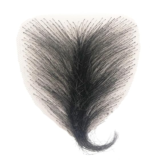 Invisible Realistic Natural Fake Private Hair Sexy Body Armpit Chest Hair Fake Mustache for Men and Women (Black)