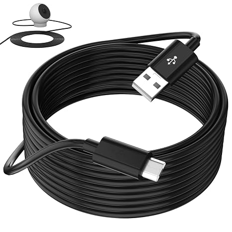 5M/16FT Micro USB Cable Power Extension Cord Charging Cable Black