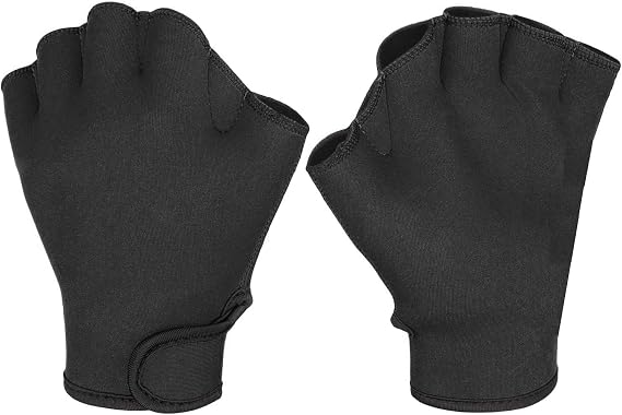 1 Pair Swimming Gloves Aquatic Swim Training Gloves Neoprene Webbed Gloves Fitness Water Resistance Glove for Men Women Children Unisex