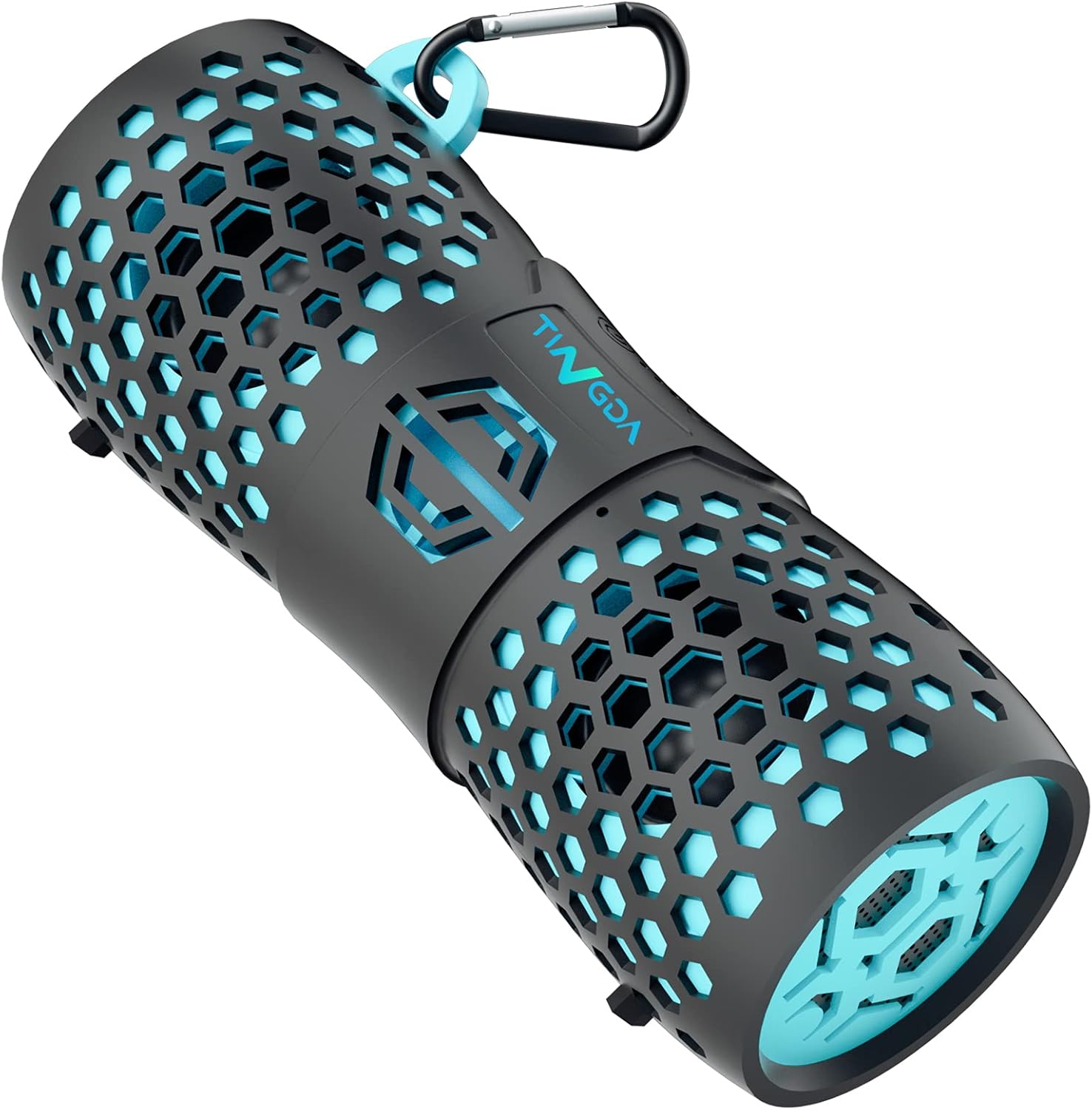 Bluetooth Speaker, Portable Wireless Outdoor Speakers with Hook, IPX7 Waterproof and 12W Loud Stereo Sound Enhanced Bass, Hands-Free Speaker for Shower, Hiking, Biking, Party, Sport, Pool