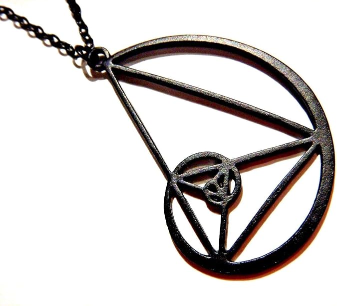 Matte Black Fibonacci Spiral Pendant Necklace Sacred Geometry Natural Math Golden Ratio