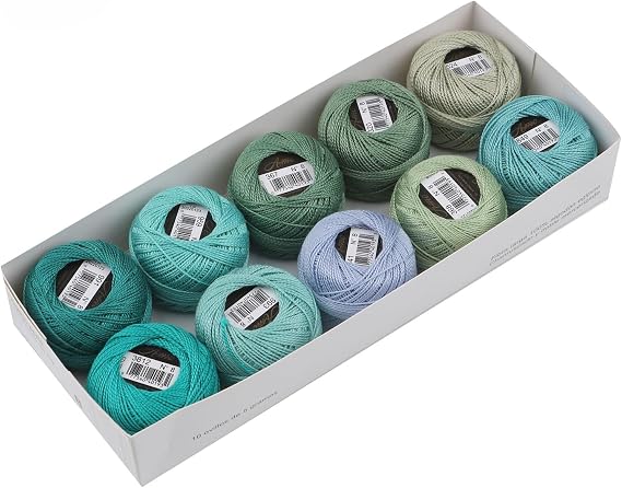 Size 8 100% Double Mercerized Egyptian Long Staple Cotton DIY Embroidery Thread 10 Balls Per Set Crochet Cross Stitch Needlepoint Hand Embroidery