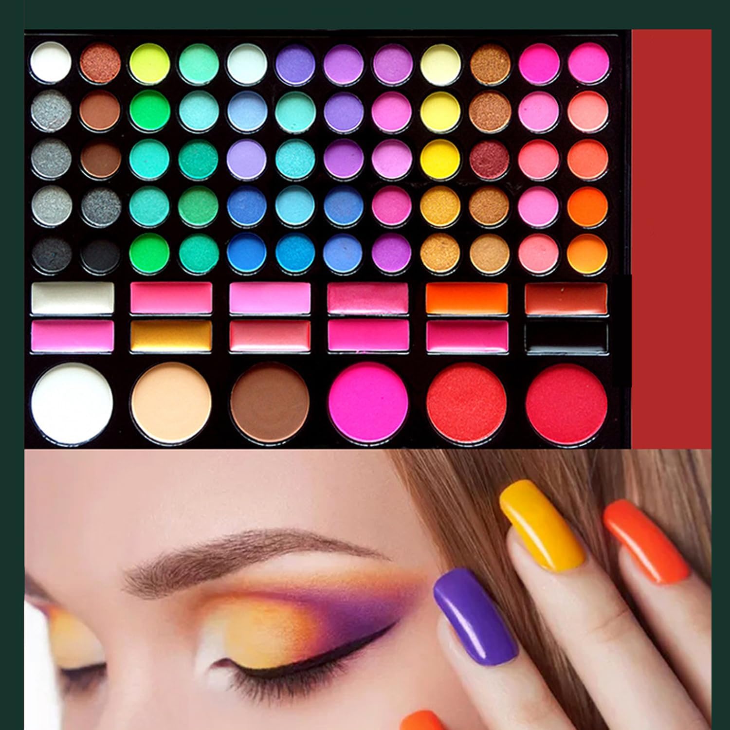 78 Colors Eyeshadow Palette, Shimmer Matte Makeup Palette, Long Lasting Waterproof Eyeshadow Palette, Professional High Pigment Metallic Bright Eyeshadow Makeup