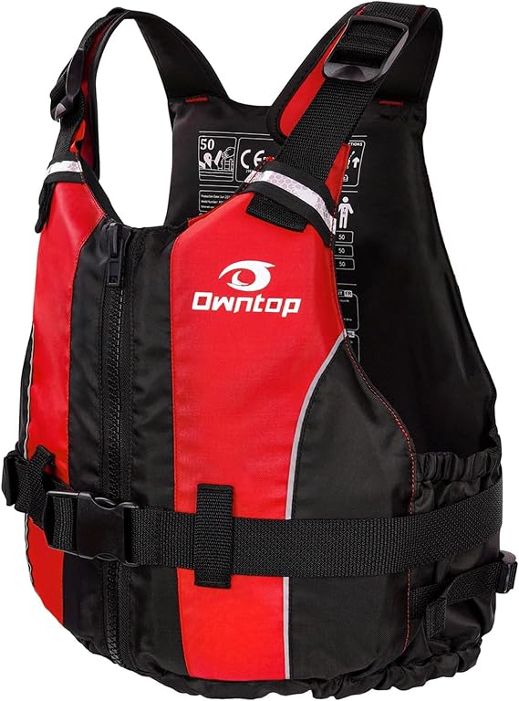 Owntop Swim Jacket Adult | Adjustable Crotch Strap | Large Armhole | Sturdy Zipper & Buckle | Kayak, Boating, Fishing, Paddle Sports