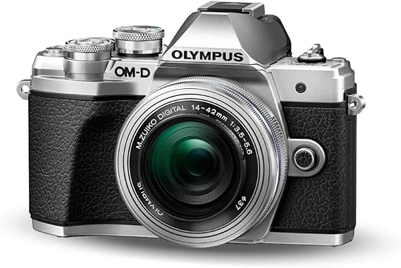 Olympus E-M10 Mark III 14-42EZ Kit (16 Megapixels, 14-42mmEZ Lens, 4K Video, 5-Axis IS, Wi-Fi), Silver/Silver