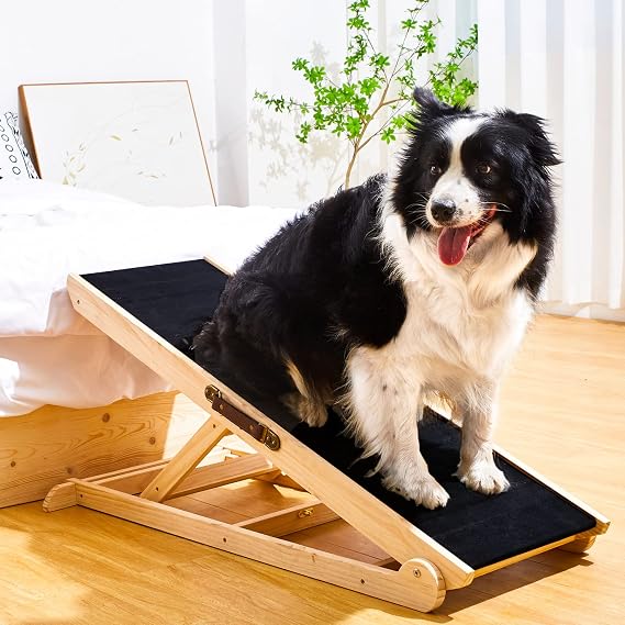 Woohoo Dog Ramp for Couch & Bed, Adjustable Wooden Ramp for Dogs