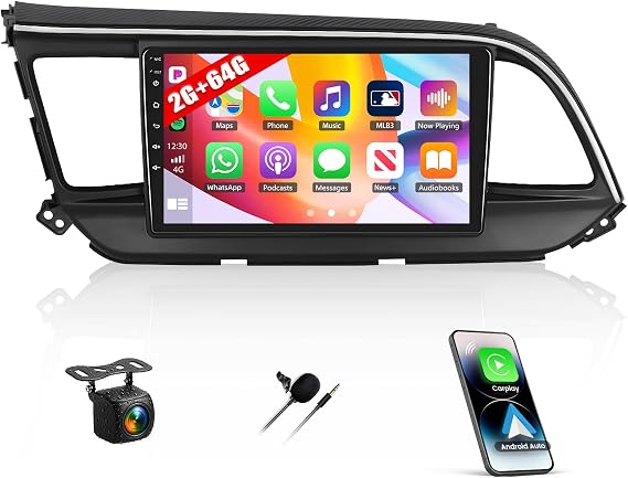 SIXTOP 2+64G Android Car Stereo for Hyundai Elantra 2019 2020 Upgrade Radio with Wireless Carplay Android Auto, 9 inch Touchscreen GPS Bluetooth FM/RDS WiFi Mirror Link EQ SWC AHD Backup Camera