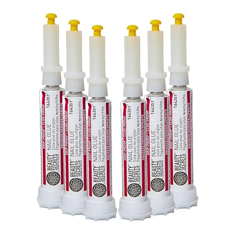 Beauty Secrets Nail Glue, Drip & Clog Proof, 6 Pack