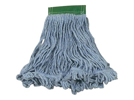 Rubbermaid Commercial Products Super Stitch Medium 20 OZ Blend Wet Mop, 5" Headband, Blue, for General Purpose Cleaning of Hard Floors Including Hardwood/Tile/Concrete