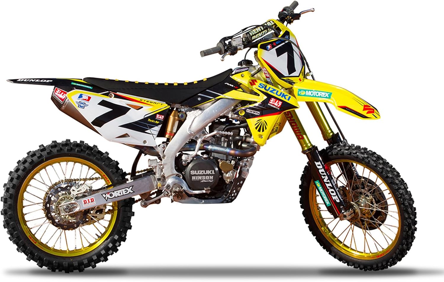 Enjoy Mfg Graphics - Compatible fit with 2008-2017 Suzuki RMZ 450 Factory Graphics Kit and Custom Number Plates