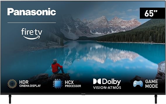 Panasonic TX-65MXW834 65 Inch 4K Ultra HD LED Smart 2023 TV High Dynamic Range (HDR) Dolby Atmos & Dolby Vision Fire TV Prime Video Alexa Netflix 2 Inch Stand Remote Control Black [Energy Class G]