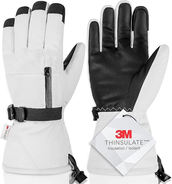 Unisex Waterproof Touchscreen Ski Gloves for Men Women, Winter Snow Gloves with Pocket