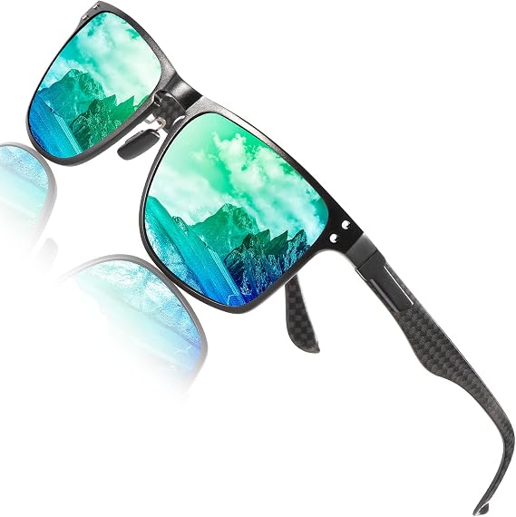 ANYLUV Mens Sunglasses Polarized Upgraded Carbon Fiber Temple Sun Glasses Fashion Driving with UV Protection