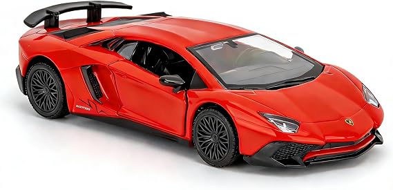 TGRCM-CZ 1/36 Scale Lamborghini Aventador LP700-4 Casting Car Model, Zinc Alloy Toy Car for Kids, Pull Back Vehicles Toy Car for Toddlers Kids Boys Girls Gift (Red)