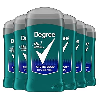 Degree Men Original Aluminum Free Deodorant for Men, 48-Hour Odor Protection, Arctic Edge 3 Ounce Pack of 6