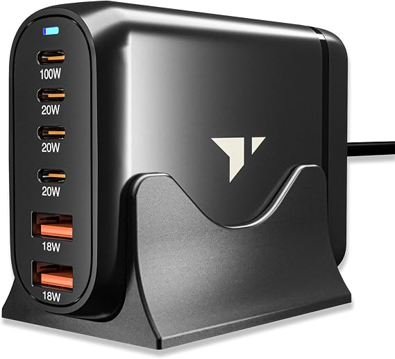 Turonic 200W USB Charging Station with Stand, 6-Port Fast Charge