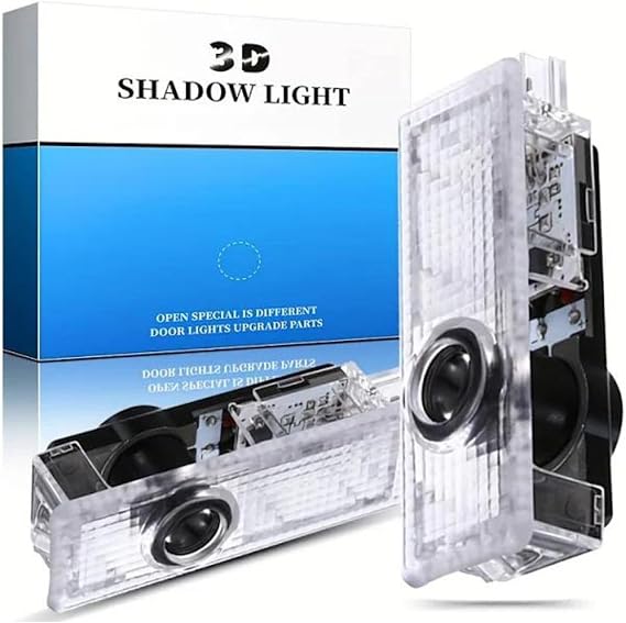 LED Car Door Light Accessories Logo Projector (Black & White) HD Welcome Lights Compatible with BMW 1/3/4/5/6/7/M/X/Z/GT Series