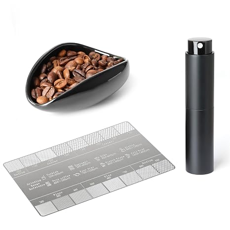 KitchenTour Ceramic dosing Cup & Anti-Static Sprayer & Grind Size Tool with Coffee Scale 3kg/0.1g