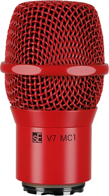 SE ELECTRONICS V7 MC1 Wireless Microphone Capsule - Compatible with Shure Wireless Transmitters - Professional Dynamic Microphone for Singing, Speech & Music Studio Recording (Red)