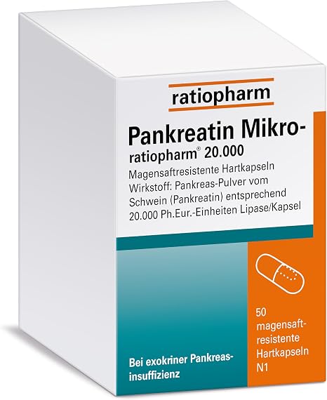 Pancreatin Mikro-ratiopharm 20000 50 Enteric Juice-Resistant Hard Capsules