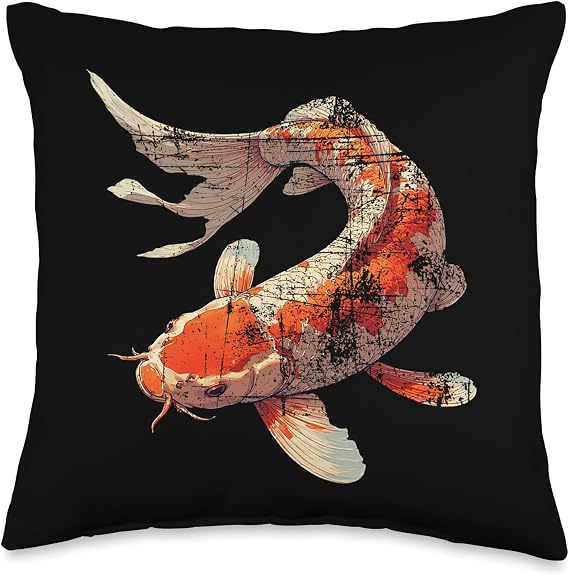 Koi Carp Fish Nishikigoi Throw Pillow