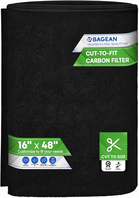 Bagean Cut to Fit Activated Carbon Filter Sheet 16 x 48 Carbon Air Filter