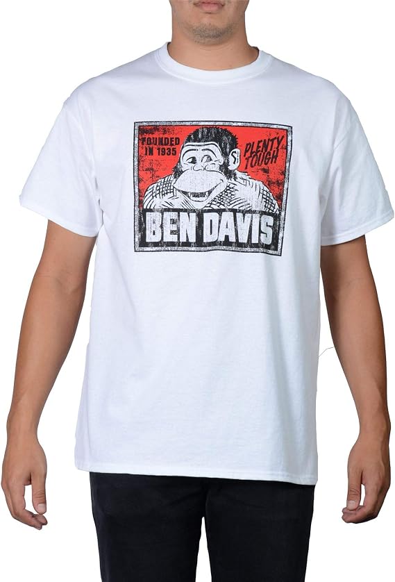 Ben Davis Men's Vintage Gorilla Logo Short Sleeve T-Shirt (White, X-Large)