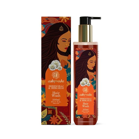 Essentials of Shikakai and Bhringraj Anti Hair Fall Hair Wash Shampoo - Sulphate and Paraben Free Natural and Ayurvedic Shampoo For Women & Men (200ml)