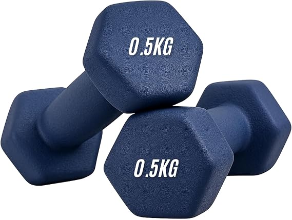 Neoprene Dumbbells Set Pair – Iron Hand Weights for Strength Training, Aerobic Workout & Home Gym Fitness (0.5kg–10kg)