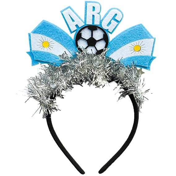 Argentina Flag Headband Football Hair Hoops World Cup Party Headbands for Soccer Fans for Soccers Accessories Women Men Soccers Hair Bands Game Day Sports Hair Decoration 1Pcs