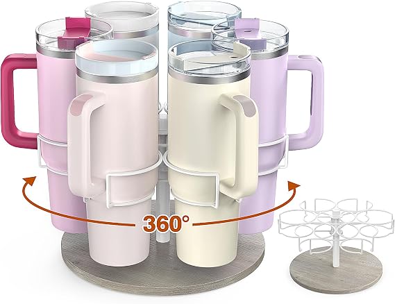 Rotating Water Bottle Organizer for Stanley 40 oz, 6 Slots