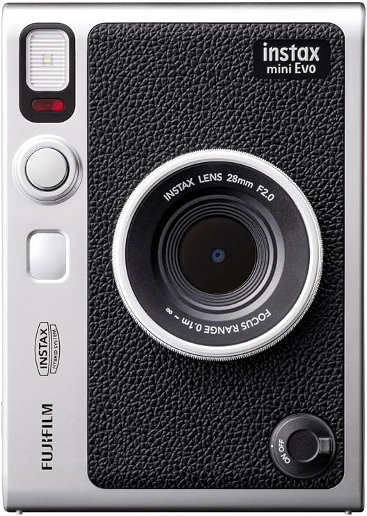 Fujifilm Cheki Instax Mini Evo Hybrid Instant Camera Instant Camera / Smartphone Printer / Digital Camera, Black