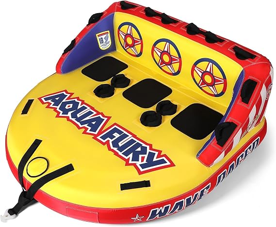 Towable Tubes for Boating, Boat Tube for Tubing, Towables Boats Inflatable Tube, Towable Rider Deck with Full Nylon Cover for Water Sports