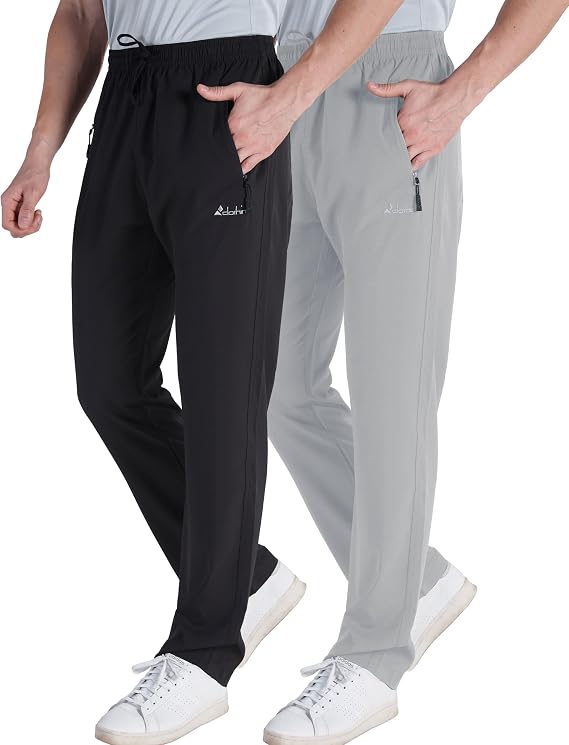 clothin Men's Lightweight Quick Dry Stretch Pants for Workout and Travel