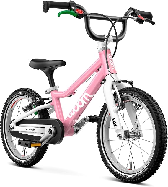 woom GO 2 Bicycle for Children 3 to 4.5 Years Old, 14-Inch Lightweight Bike with Handbrake, Steering Limiter & Chainguard for Boys & Girls