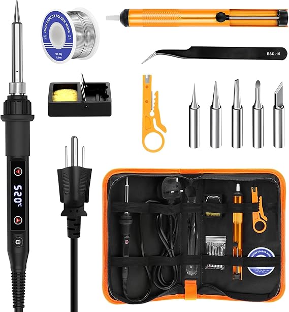 Soldering Iron Kit 80W LED Soldering Gun Adjustable Temp 356-968F