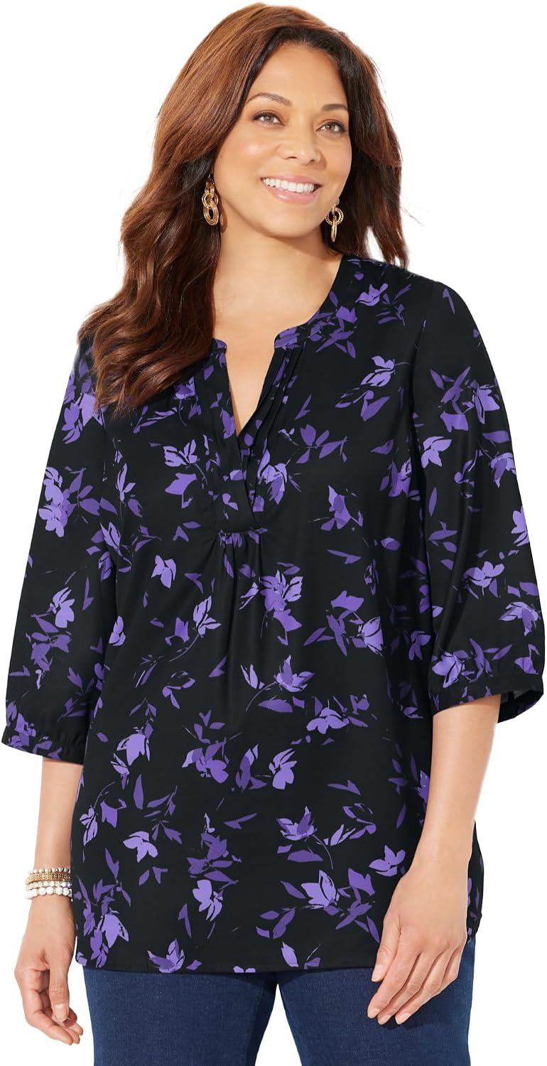 Womens Plus Size Muse Pintuck Tunic