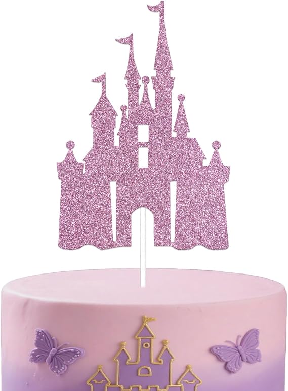 Pink Castle Cake Topper Princess Cake Topper Castle Theme Birthday Party Decorations Princess Party Supplies