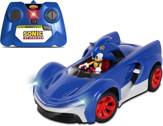 NKOK Team Sonic Racing 2.4GHz Radio Control Toy Car with Turbo Boost - Sonic the Hedgehog 601, Features Working Lights, Adjustable Front Wheel Alignment, Super Fun and Easy, Ages 6 and up