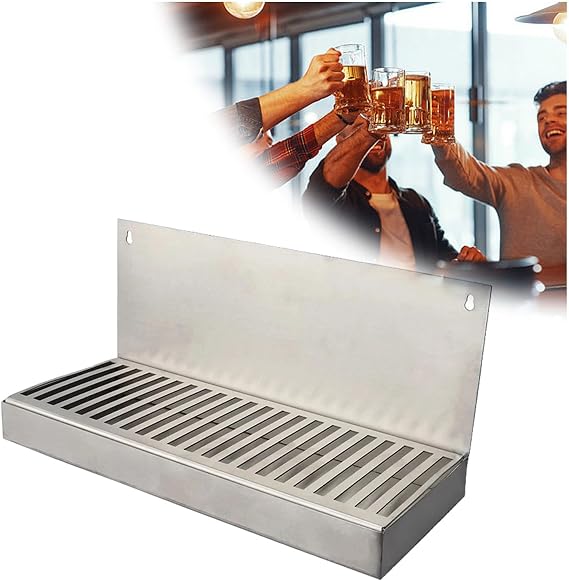 Wall Mount Drip Pan Easy to Clean,Stainless Steel Drip Tray Beer for Bar,Rectangular Drip Tray for Drink Dispenser,500 * 160 * 150mm