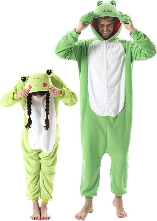 DarkCom Kid-Adult Animal Onesie Frog Halloween Costume Christmas Pajamas