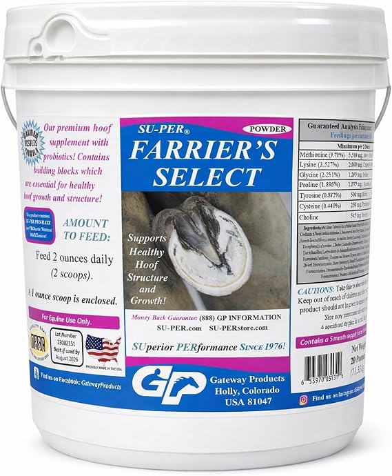 SU-PER Farrier's Select Hoof Supplement for Horses, 4 Pound Powder