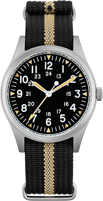 TACTICAL FROG Militado ML08 Field Watch Japanese Sweep VH31 / 515 Movt with Calendar, Men's Military Watch Sapphire Crystal 10 ATM Waterproof Analog Watches for Men