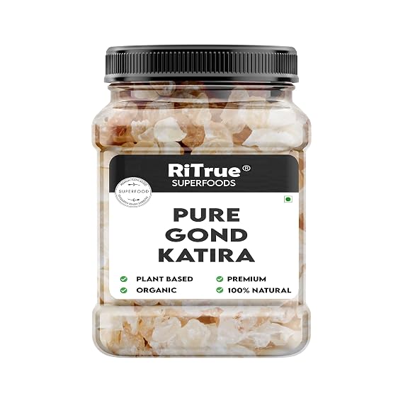 Ritrue - Pure Gond Katira | badam Pisin - 300 Gm - tragacanth Crystals | 100% Natural | Almond Gum